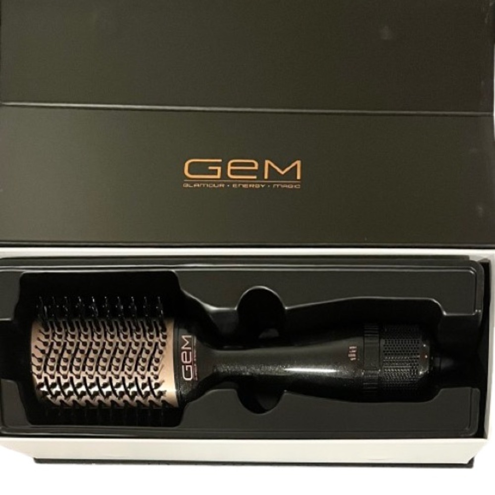 NWOT-Gem Hot Air Styling Brush for Dry Style Volume Black/Rose Gold